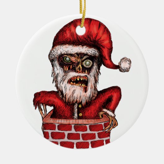 Zombie Santa Keramisch Ornament (Voorkant)