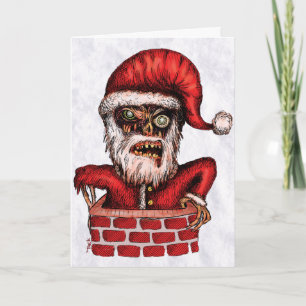 Zombie Santa - Wenskaart Feestdagen Kaart