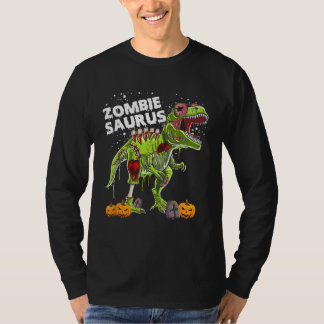 Zombie Saurus Halloween Kinderen Dinosaurus rex T-shirt