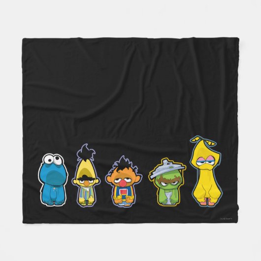 Zombie Sesame Street Characters Fleece Deken (Voorkant (Horizontaal))