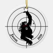 Zombie Shooting Target Pistool Shooter Kerstmis Keramisch Ornament (Voorkant)
