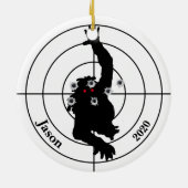 Zombie Shooting Target Pistool Shooter Kerstmis Keramisch Ornament (Achterkant)