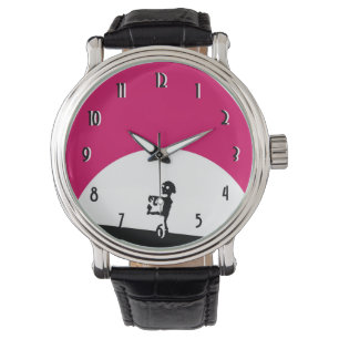 Zombie Silhouette met Full Moon Horloge