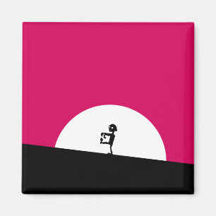 Zombie Silhouette met Full Moon Magneet