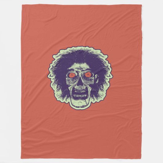 ZOMBIE Sinaasappel Eyes groen Haar Fleece Deken (Voorkant)