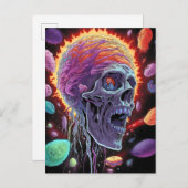 Zombie Skull Creature Sci-fi Horror Art Briefkaart (Voorkant / Achterkant)