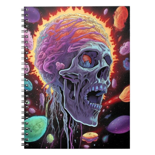 Zombie Skull Creature Sci-fi Horror Art Notitieboek (Voorkant)