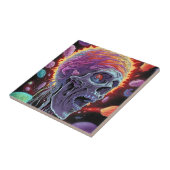 Zombie Skull Creature Sci-fi Horror Art Tegeltje (Zijkant)