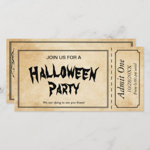 Zombie Skull Halloween Party Ticket Uitnodiging