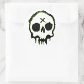 Zombie Skull Ronde Sticker (Tas)
