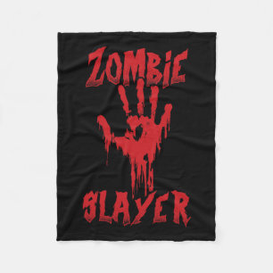 Zombie Slayer Bloody Hand Hunting Zombies Holwee Fleece Deken