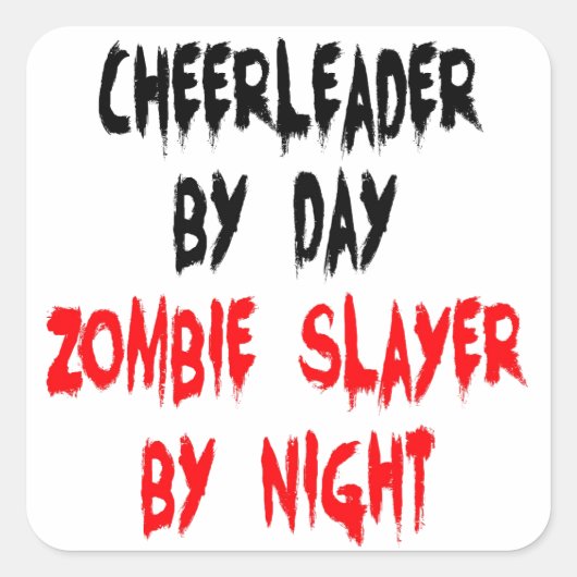 Zombie Slayer Cheerleader Vierkante Sticker (Voorkant)