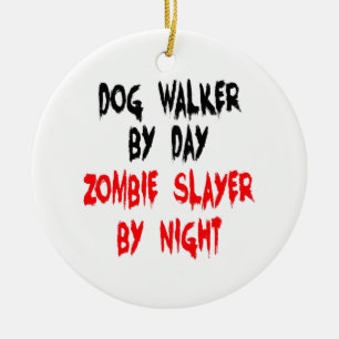Zombie Slayer Dog Walker Keramisch Ornament