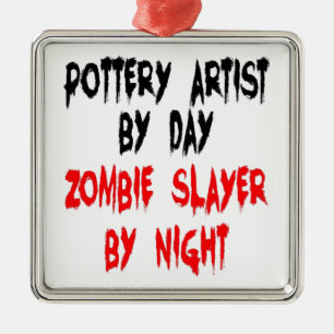 Zombie Slayer Pottery Artiest Metalen Ornament