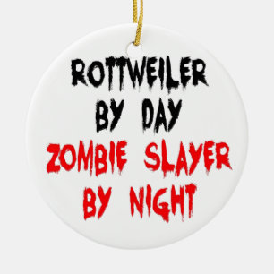 Zombie Slayer Rottweiler Dog Keramisch Ornament