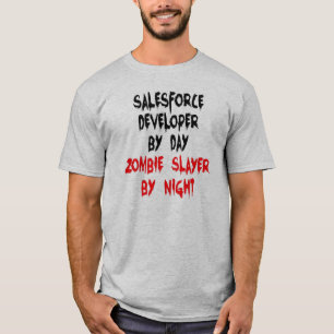 Zombie Slayer Salesforce Ontwikkelaar T-shirt