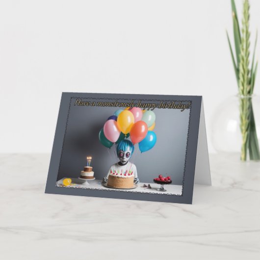 Zombie souhaite la carte d'anniversaire du garçon (Devant)