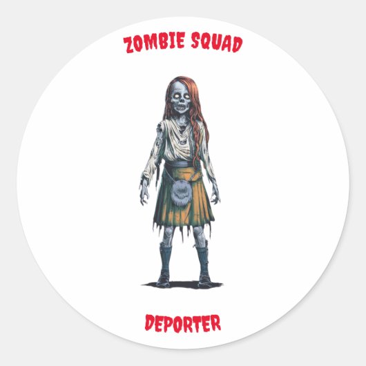 Zombie Squad Deporter Ronde Sticker (Voorkant)