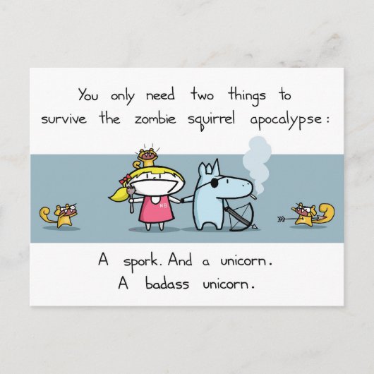 Zombie squirrel apocalypse briefkaart (Voorkant)