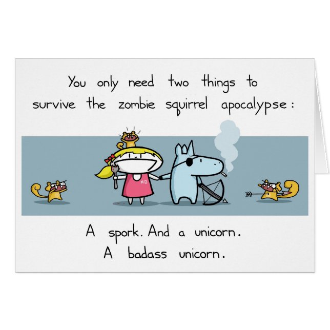 Zombie Squirrel Apocalypse Card (Voorkant Horizontaal)