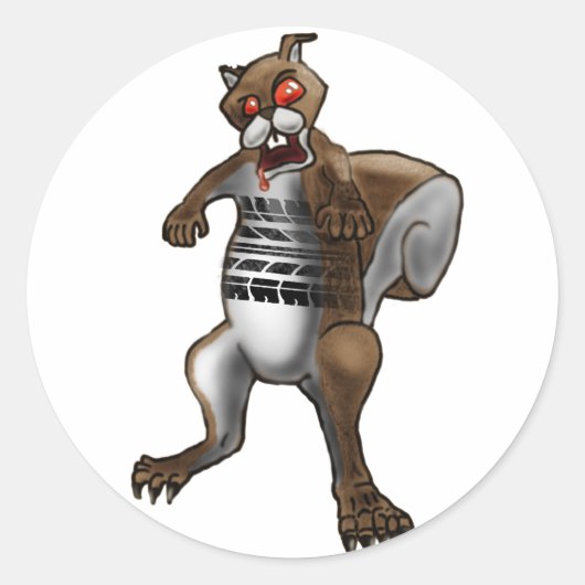 Zombie Squirrel Ronde Sticker (Voorkant)