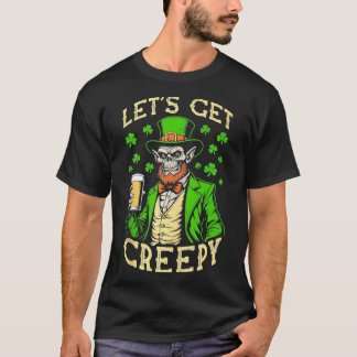 Zombie St Patricks Dag Grappig Bier Laat Worepy T-shirt
