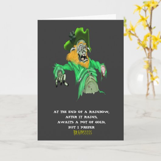Zombie St. Patrick's Day Kaart (Gele Bloem)