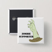 Zombie Supporter Vierkante Button 5,1 Cm (Voorkant /achterkant)