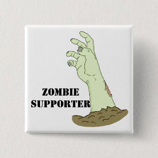 Zombie Supporter Vierkante Button 5,1 Cm