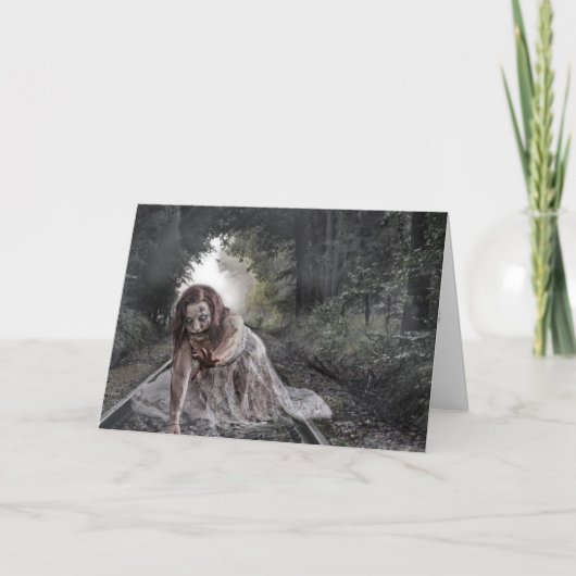 Zombie sur les traces Carte d'Halloween (Devant)