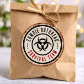 Zombie survival team ronde sticker