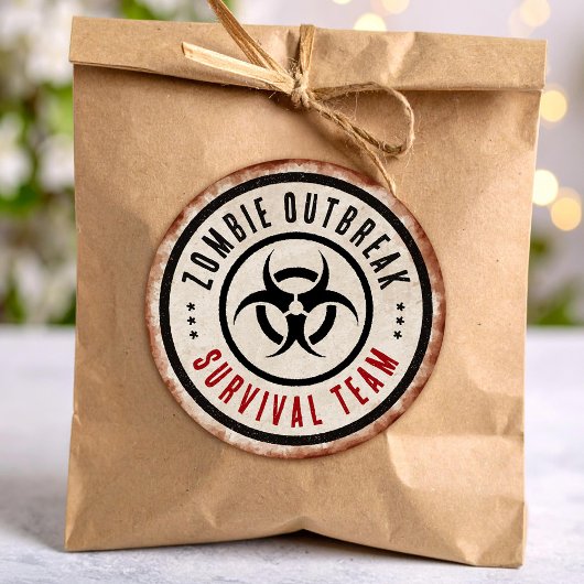 Zombie survival team ronde sticker