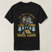 Zombie Survival Training Camping Funny Halloween T-shirt (Design voorkant)