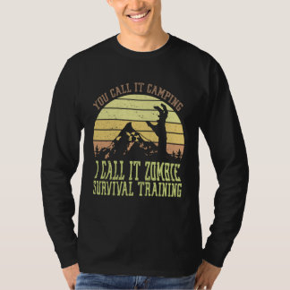 Zombie Survival Training Camping Vintage Retro Hal T-shirt
