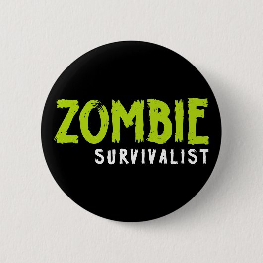 Zombie Survivalist. Ronde Button 5,7 Cm (Voorkant)