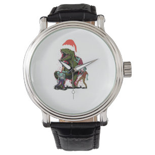 Zombie T-Rex Ugly Kerstdinosaurr Horloge