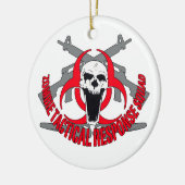 Zombie tactisch rood keramisch ornament (Links)