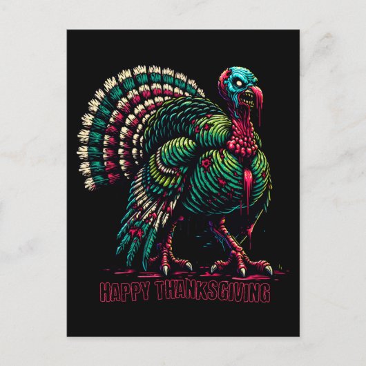 Zombie Thanksgiving Turkije Briefkaart (Voorkant)