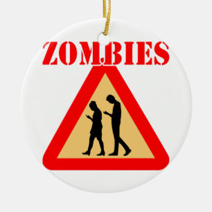 Zombie-Tieners met mobiele telefoons Keramisch Ornament