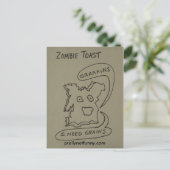 Zombie Toast Briefkaart (Staand voorkant)