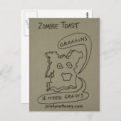 Zombie Toast Briefkaart (Voorkant / Achterkant)