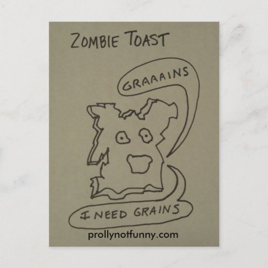 Zombie Toast Briefkaart (Voorkant)