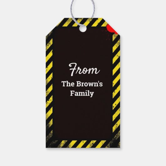 zombie trakteert halloween partij gunst cadeaulabel (Achterkant)