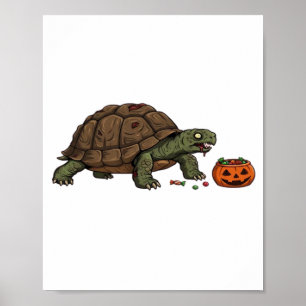 Zombie Turtle Candy Crawl - Griezelige Langzame Ha Poster