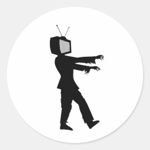 Zombie TV Guy van Chillee Wilson Ronde Sticker