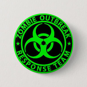 Zombie-uitbraakreactieteam Neon Groen Ronde Button 5,7 Cm