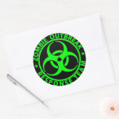 Zombie-uitbraakreactieteam Neon Groen Ronde Sticker (Envelop)