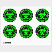 Zombie-uitbraakreactieteam Neon Groen Ronde Sticker (Vel)