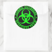 Zombie-uitbraakreactieteam Neon Groen Ronde Sticker (Tas)