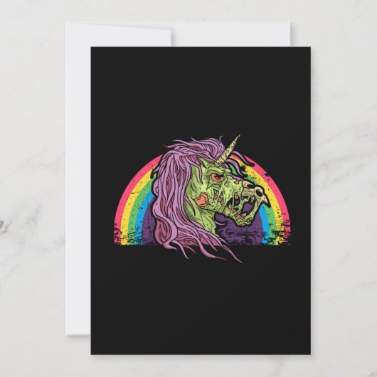 Zombie Unicorn Halloween Rainbow Gift Idee Kaart (Voorkant)